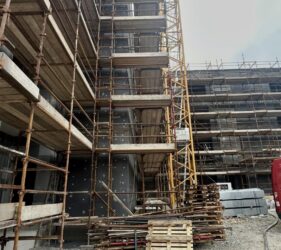 High rise is no problem with pump applied Screed by Fast Floor Screed Ltd