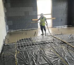 High rise is no problem with pump_ applied Screed by Fast Floor Screed Ltd