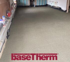 baseTherm® is poured using our Mobile Floor Insulation Factory